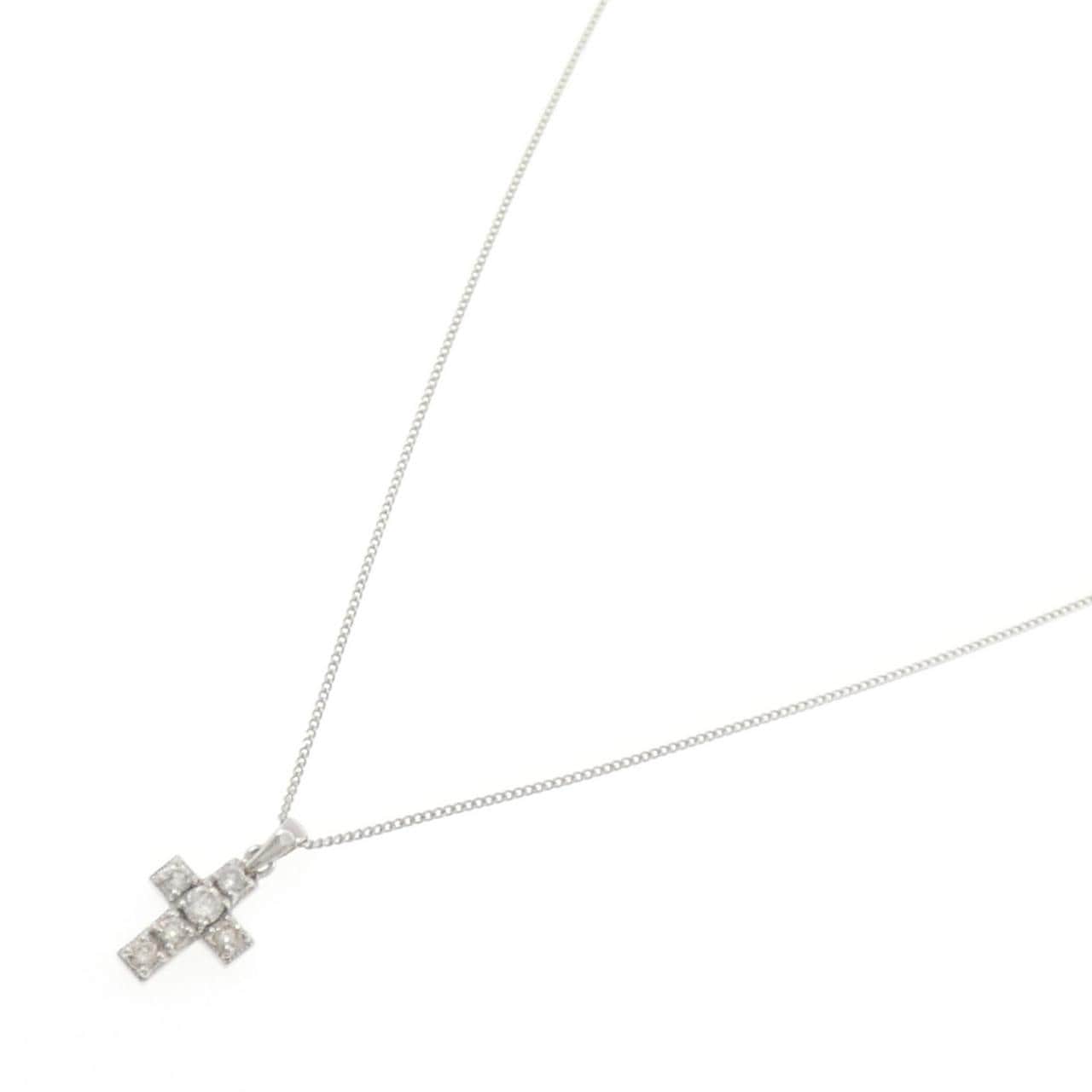 PT900/PT850 クロス ダイヤモンド ネックレス 0.23CT