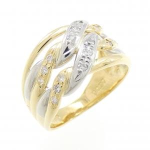 K18YG/PT ダイヤモンド リング 0.20CT