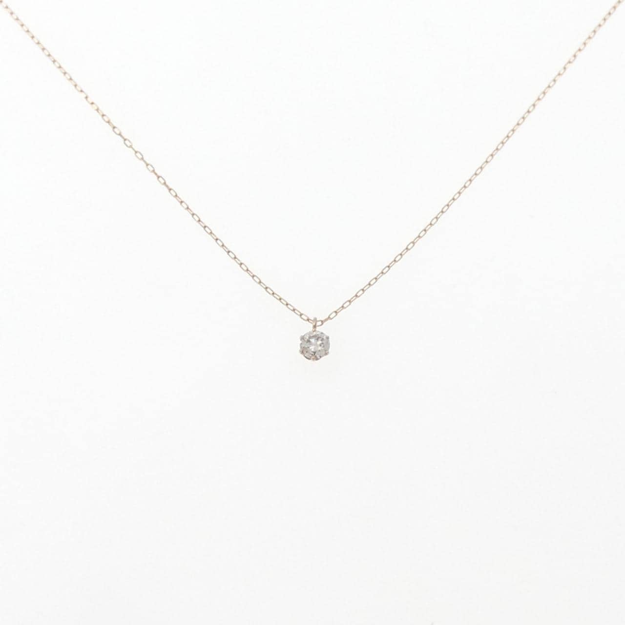 K18PG单钻钻石项链 0.13克拉