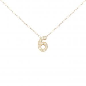 K18PG ナンバー6 ダイヤモンド ネックレス 0.08CT