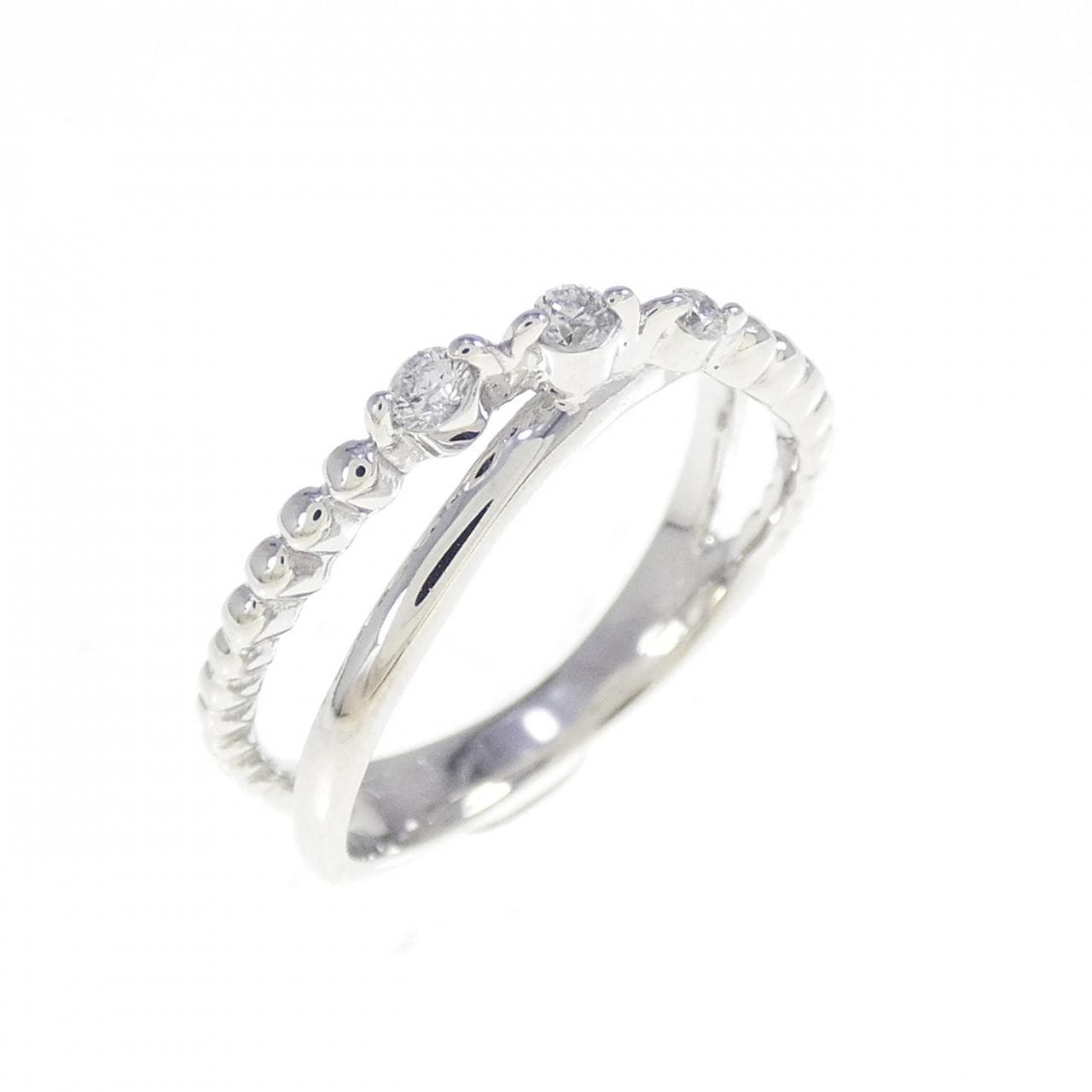 K18WG ダイヤモンド ピンキーリング 0.06CT