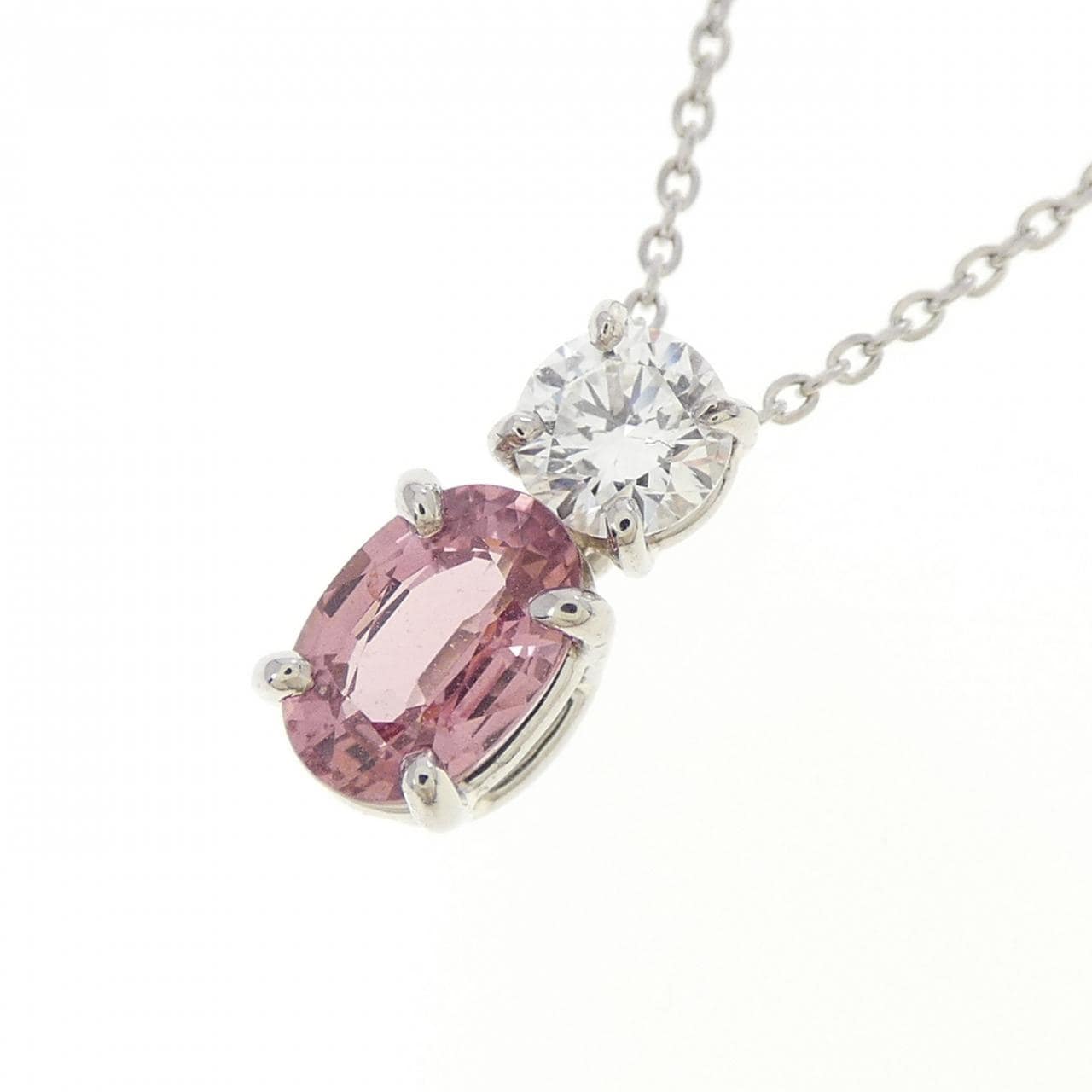 PT900/PT850 非加熱 パパラチアサファイヤ ネックレス 0.70CT