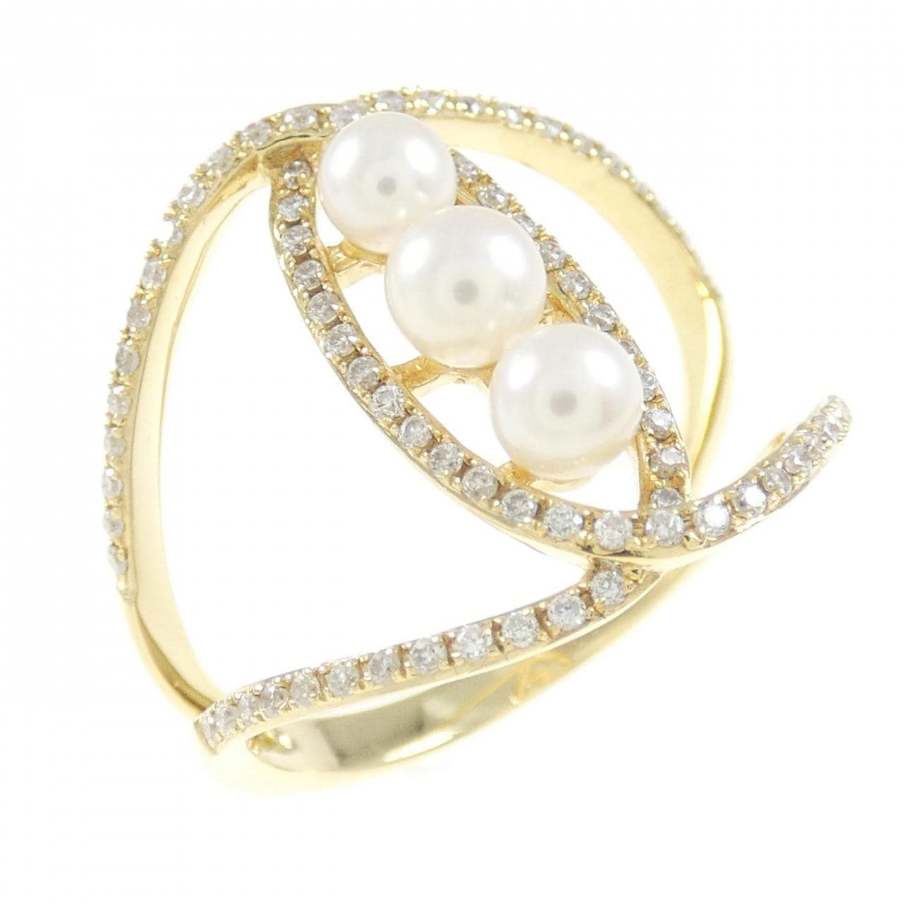 K18YG freshwater pearl ring