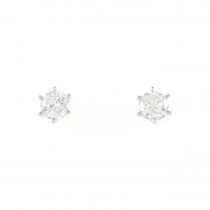 【新品】PT900 ダイヤモンド ピアス 0.416CT 0.400CT F SI1 Good