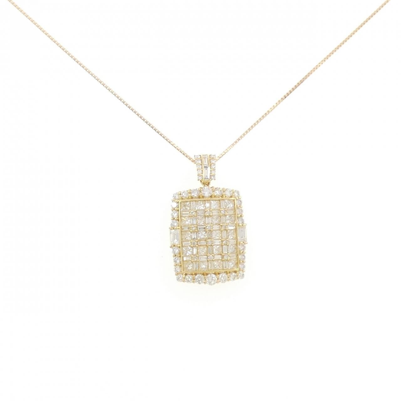 【新品】K18YG パヴェ ダイヤモンド ネックレス 2.00CT