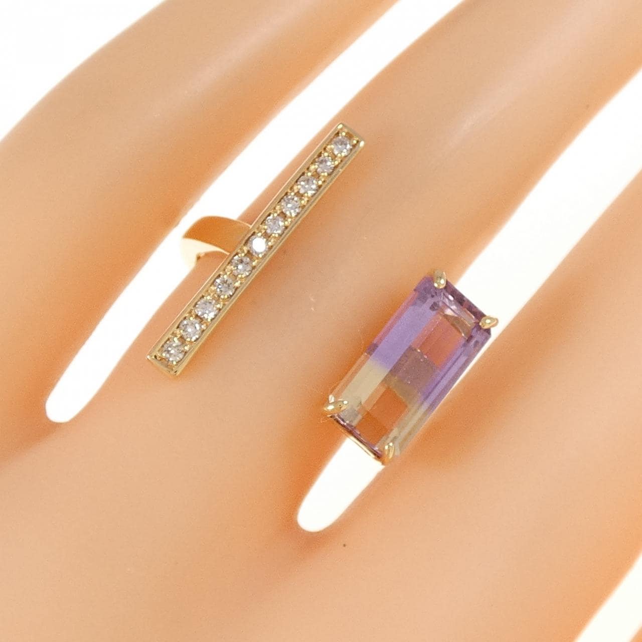 K18YG アメトリン リング 1.91CT