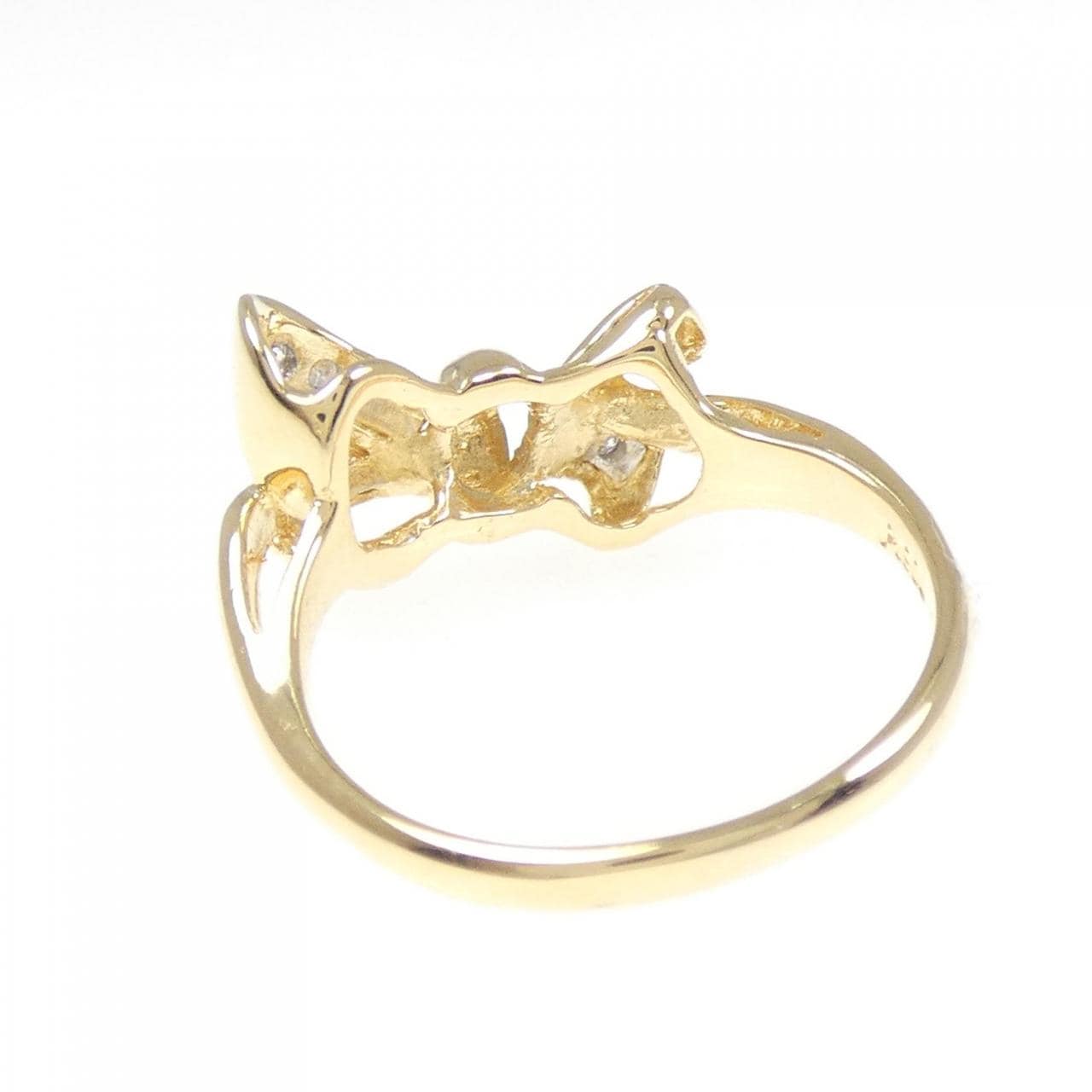 K18YG/PT900 ダイヤモンド リング 0.04CT