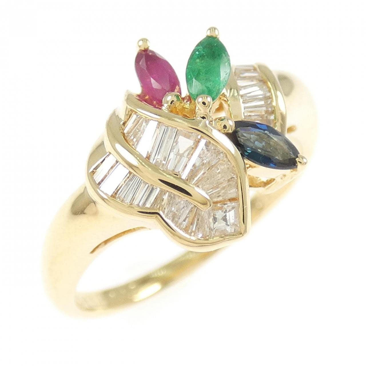 K18YG カラーストーン リング