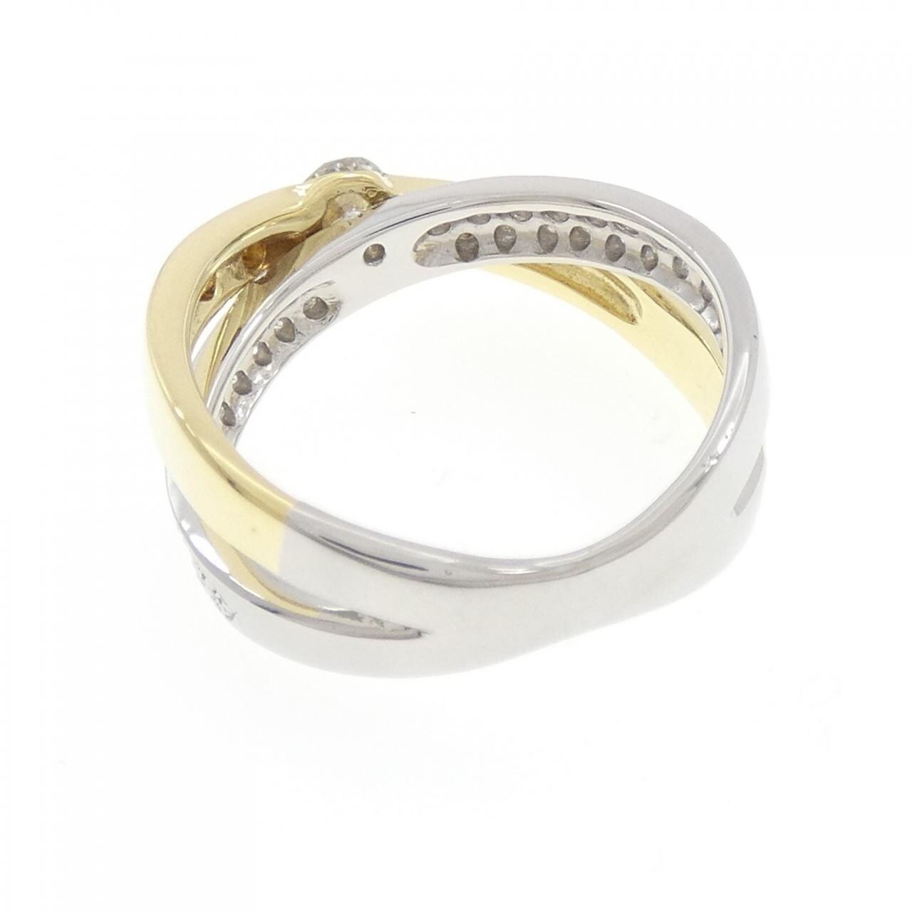 PT900/K18YG钻石戒指，0.46克拉