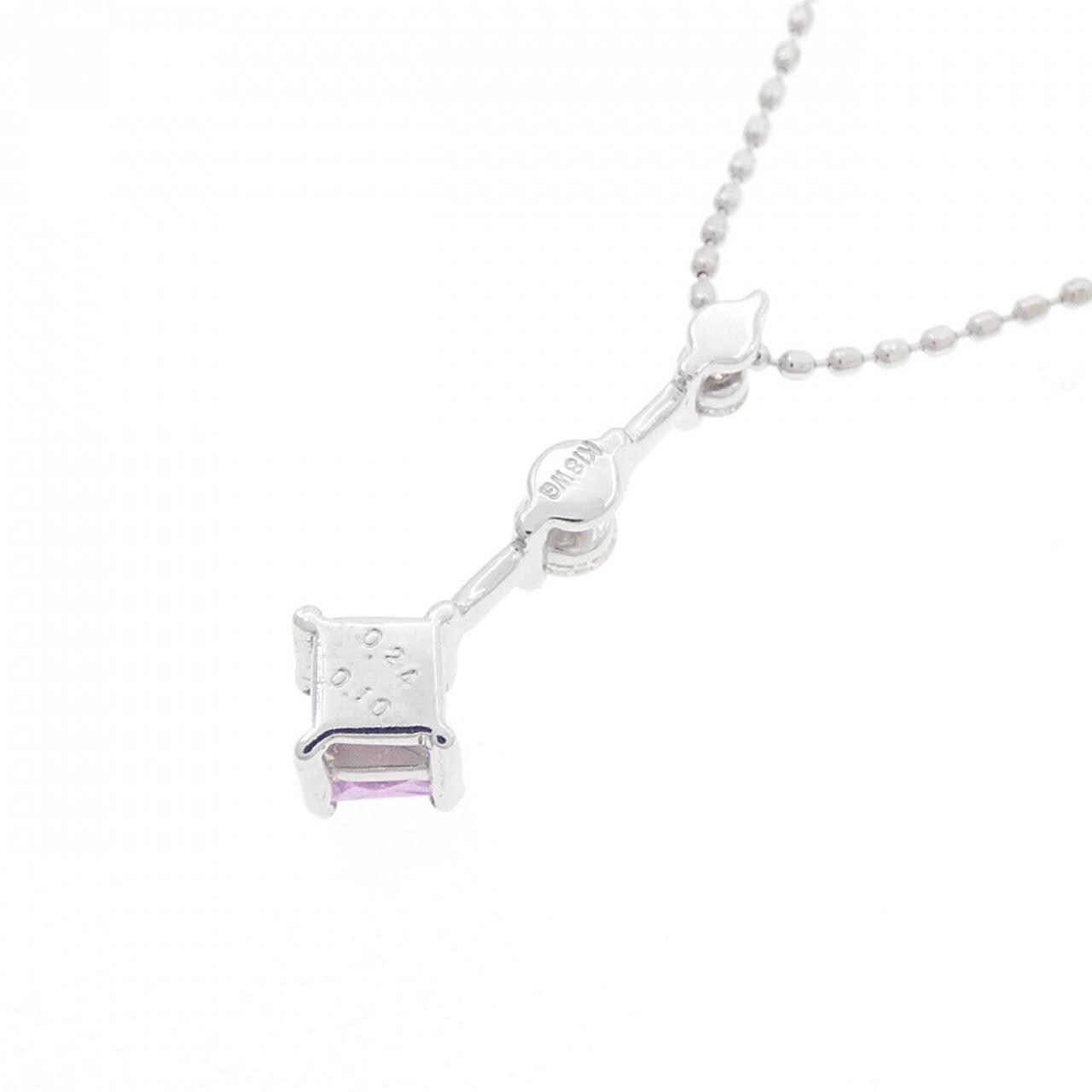 K18WG サファイヤ ネックレス 0.24CT