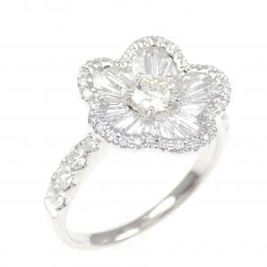 K18WG フラワー ダイヤモンド リング 1.39CT