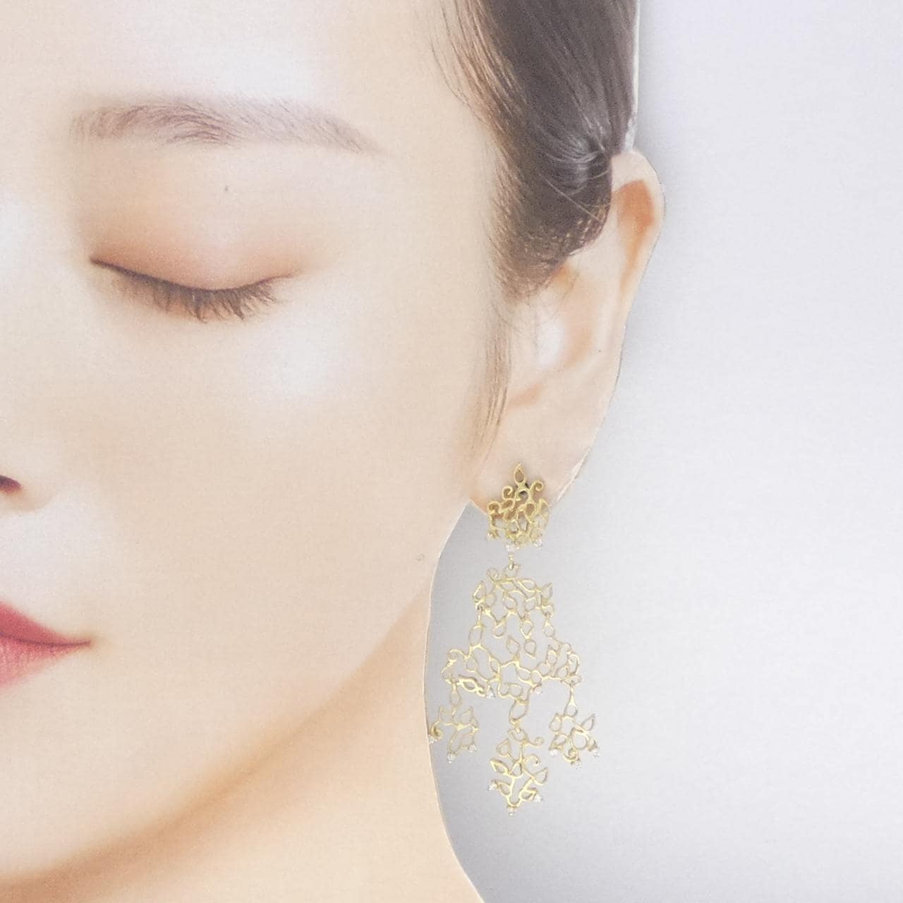 18KYG ダイヤモンド ピアス