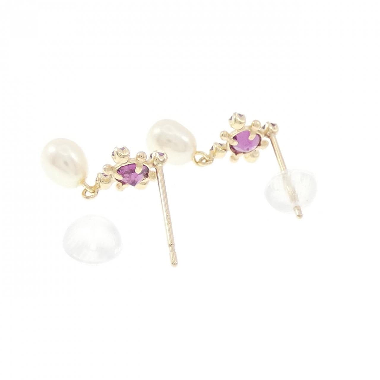 【新品】K10YG カラーストーン ピアス