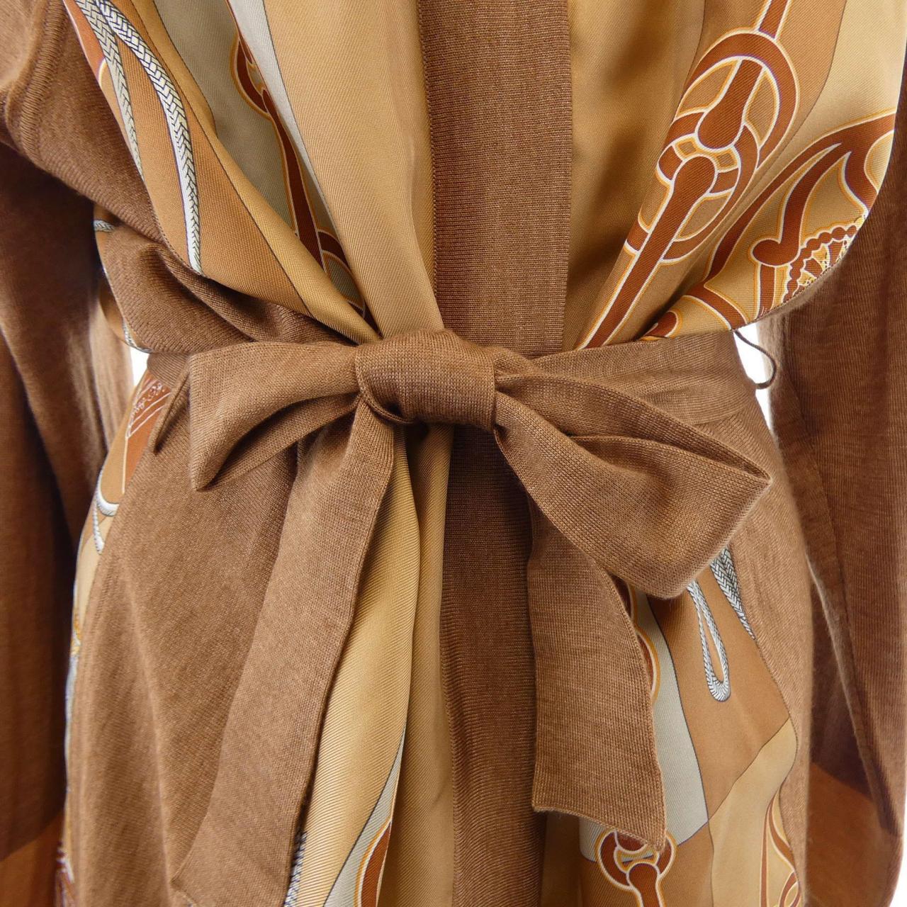 エルメス HERMES CLIQUETIS 2E2819D6 ツイルレーヌ ロングカーディガン