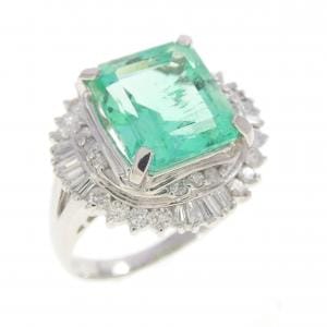 PT900 エメラルド リング 3.32CT