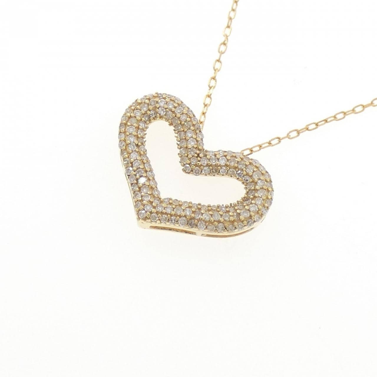 K18YG パヴェ ダイヤモンド ネックレス 0.31CT