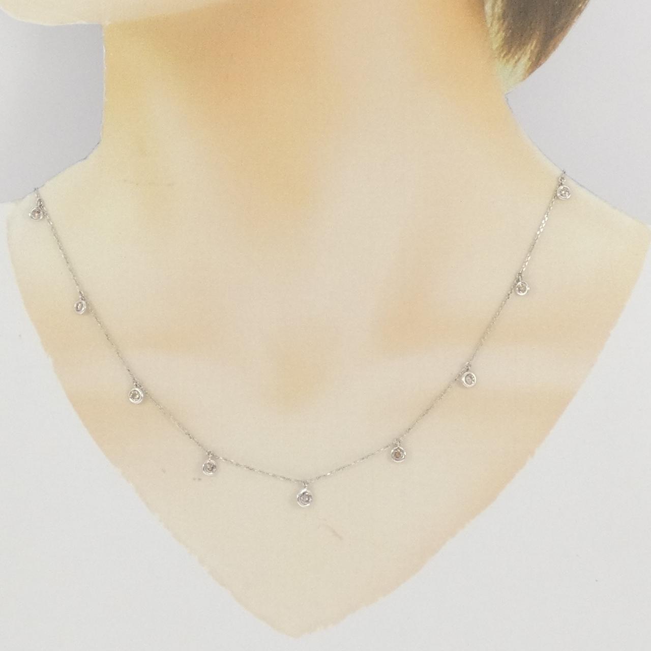 K18WG ダイヤモンド ネックレス 1.053CT