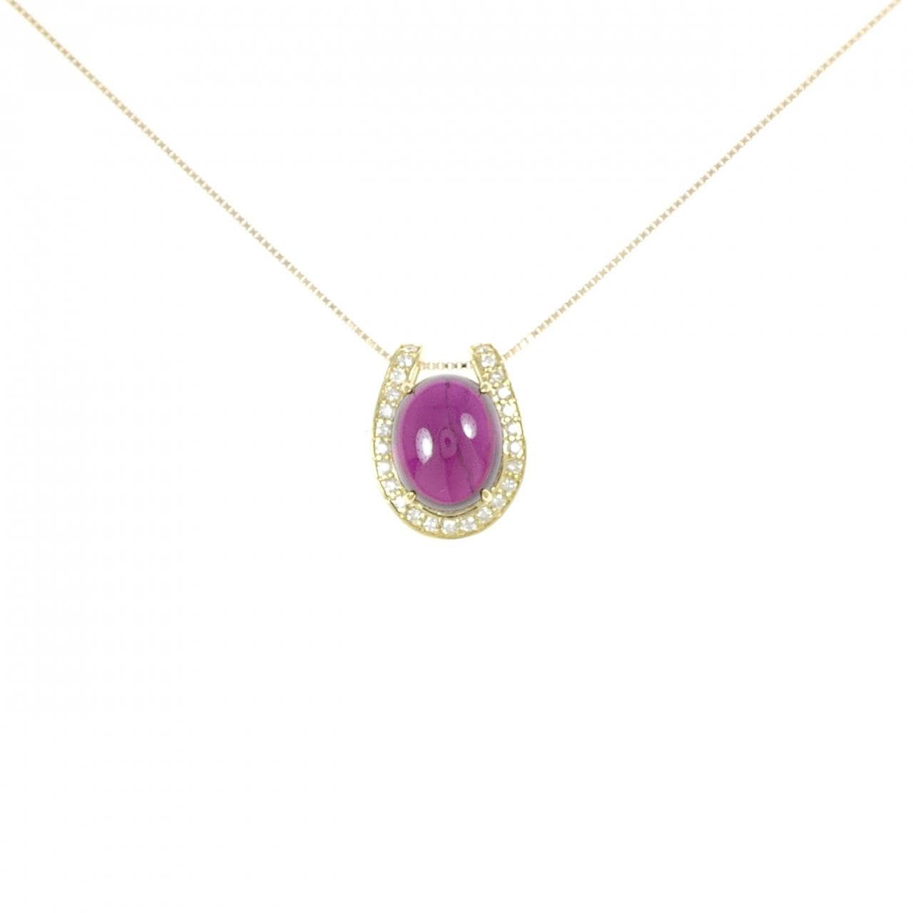 K18YG ガーネット ネックレス 6.78CT