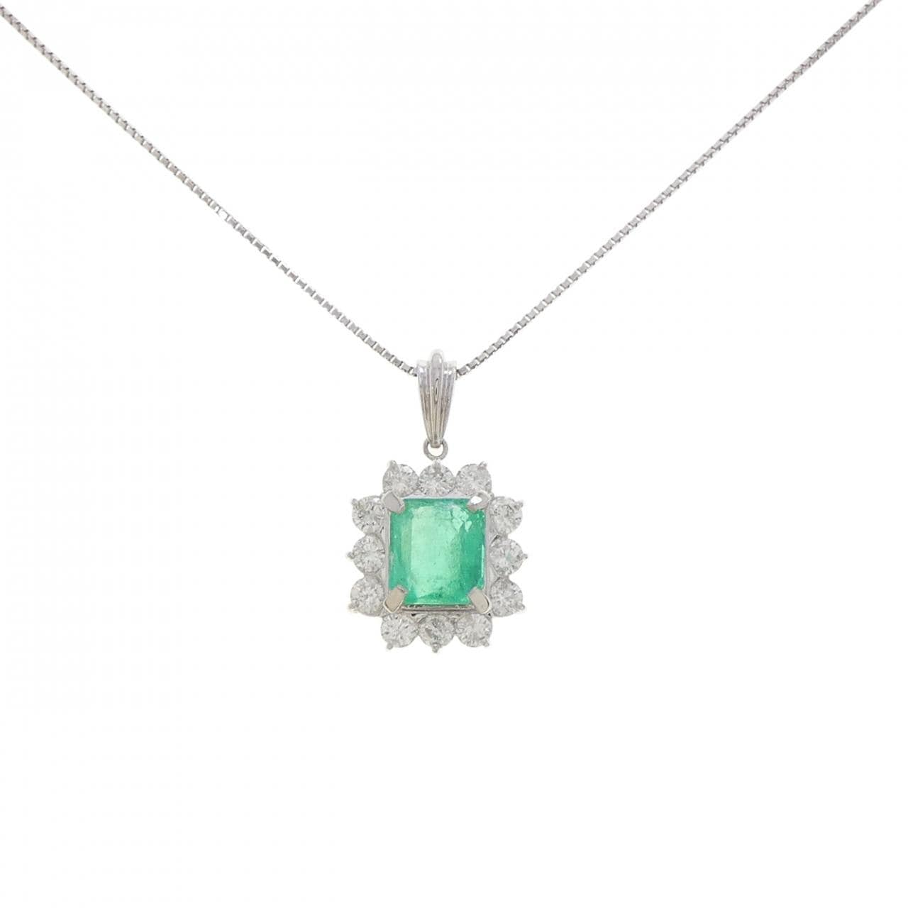 PT900/PT850 エメラルド ネックレス 2.06CT
