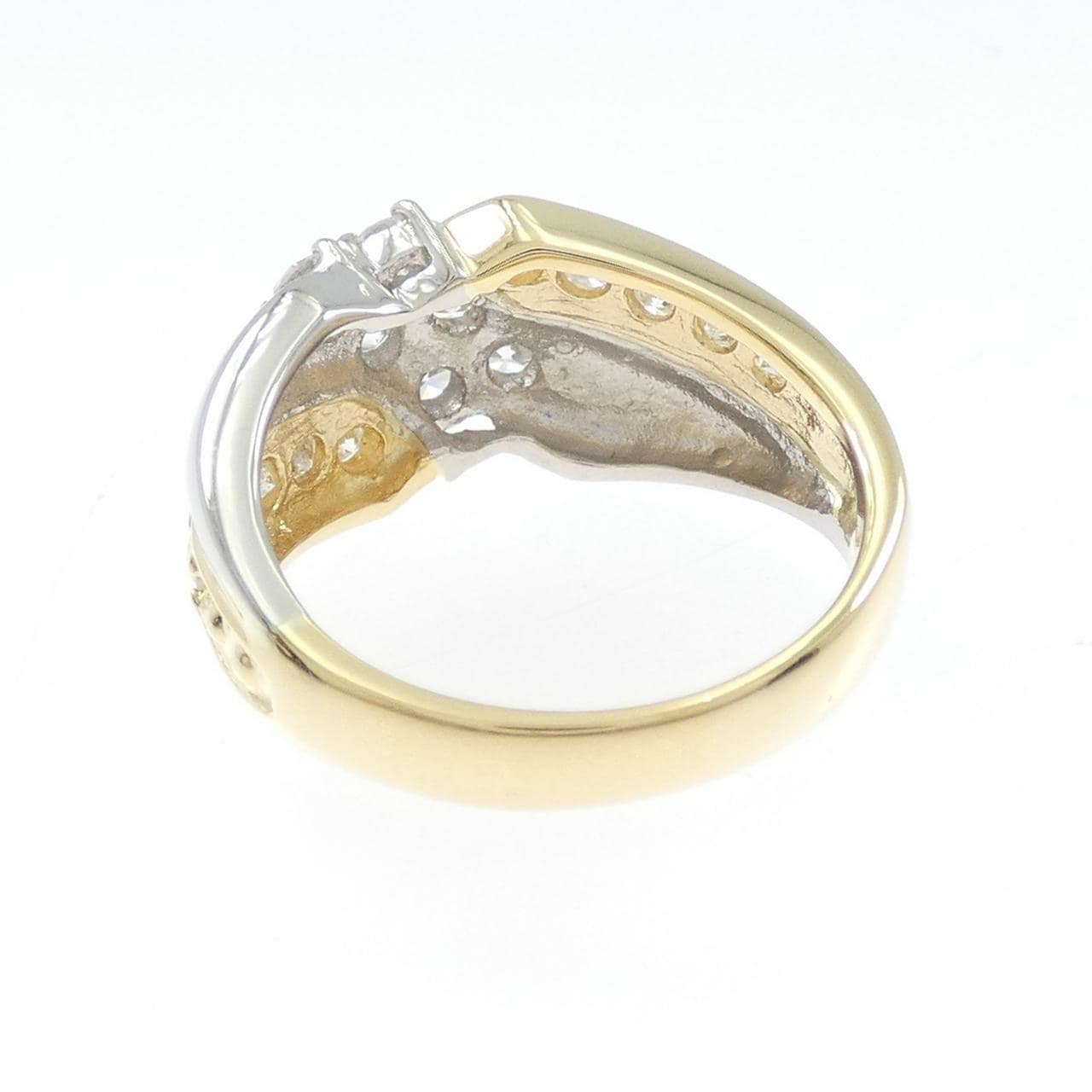 K18YG/PT850 ダイヤモンド リング 0.83CT
