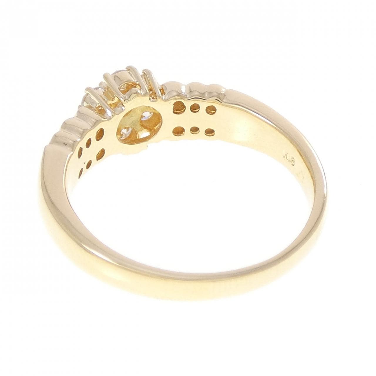 K18YG フラワー ダイヤモンド リング 0.55CT