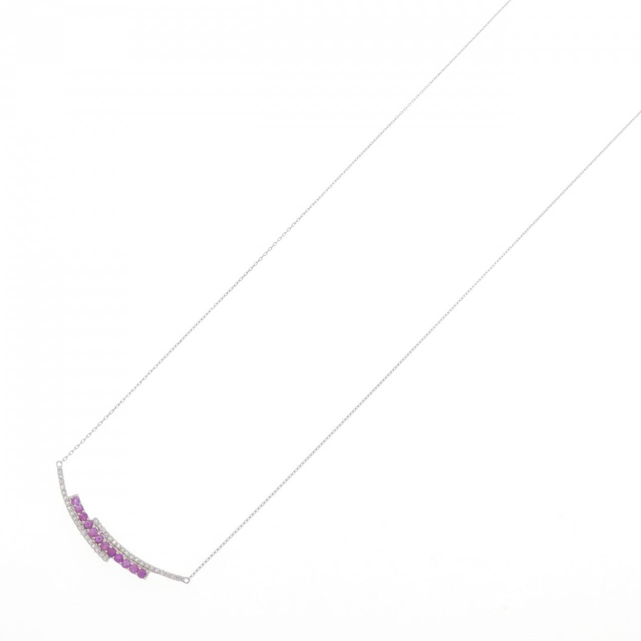 PT900/PT850 ルビー ネックレス 0.20CT