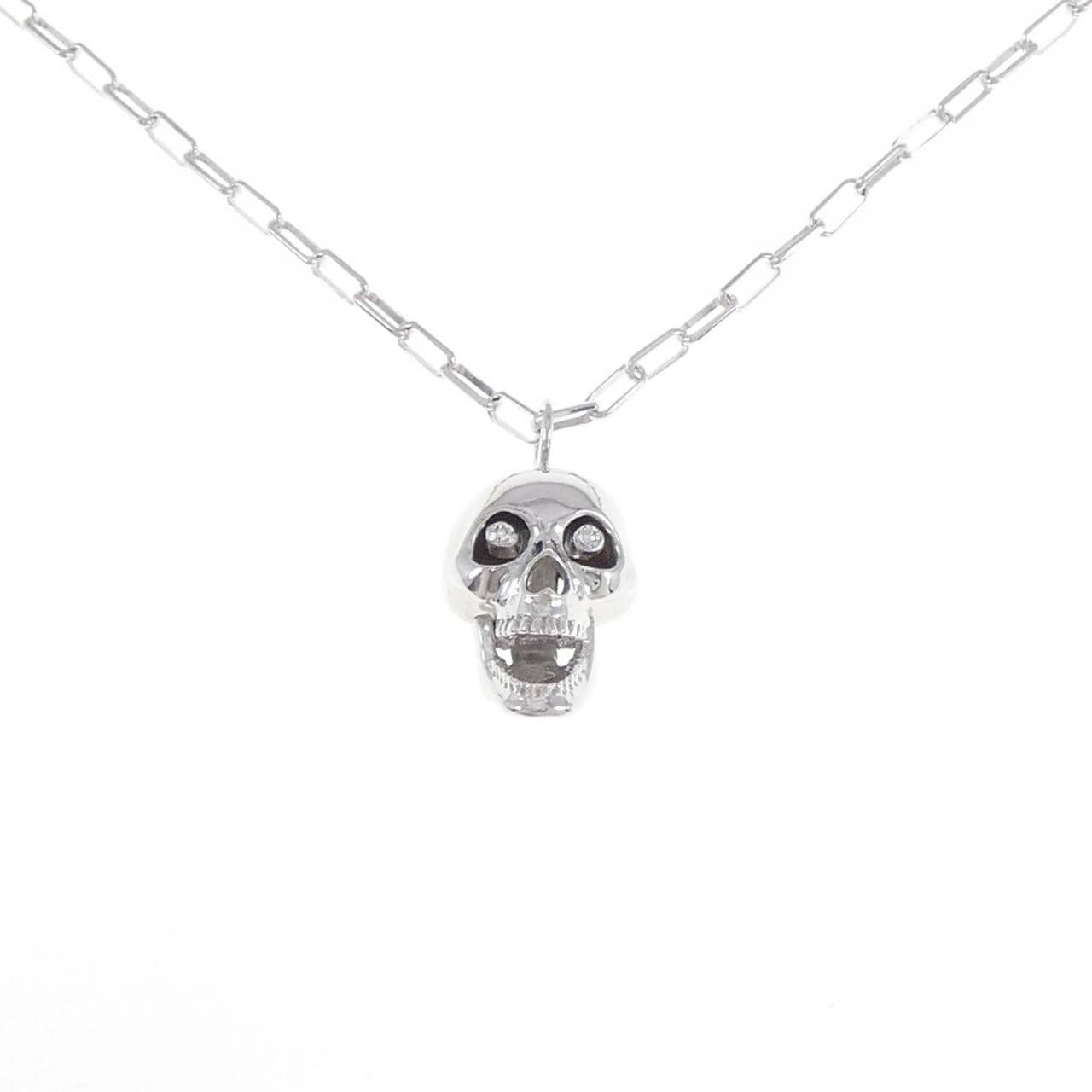 SJX Skull Diamond Necklace 0.04CT
