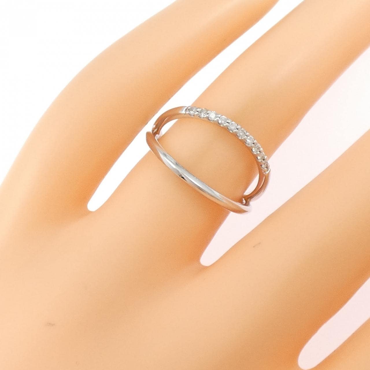 K14WG ダイヤモンド リング 0.10CT