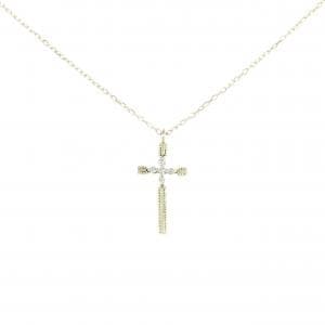 K10YG クロス ダイヤモンド ネックレス 0.02CT