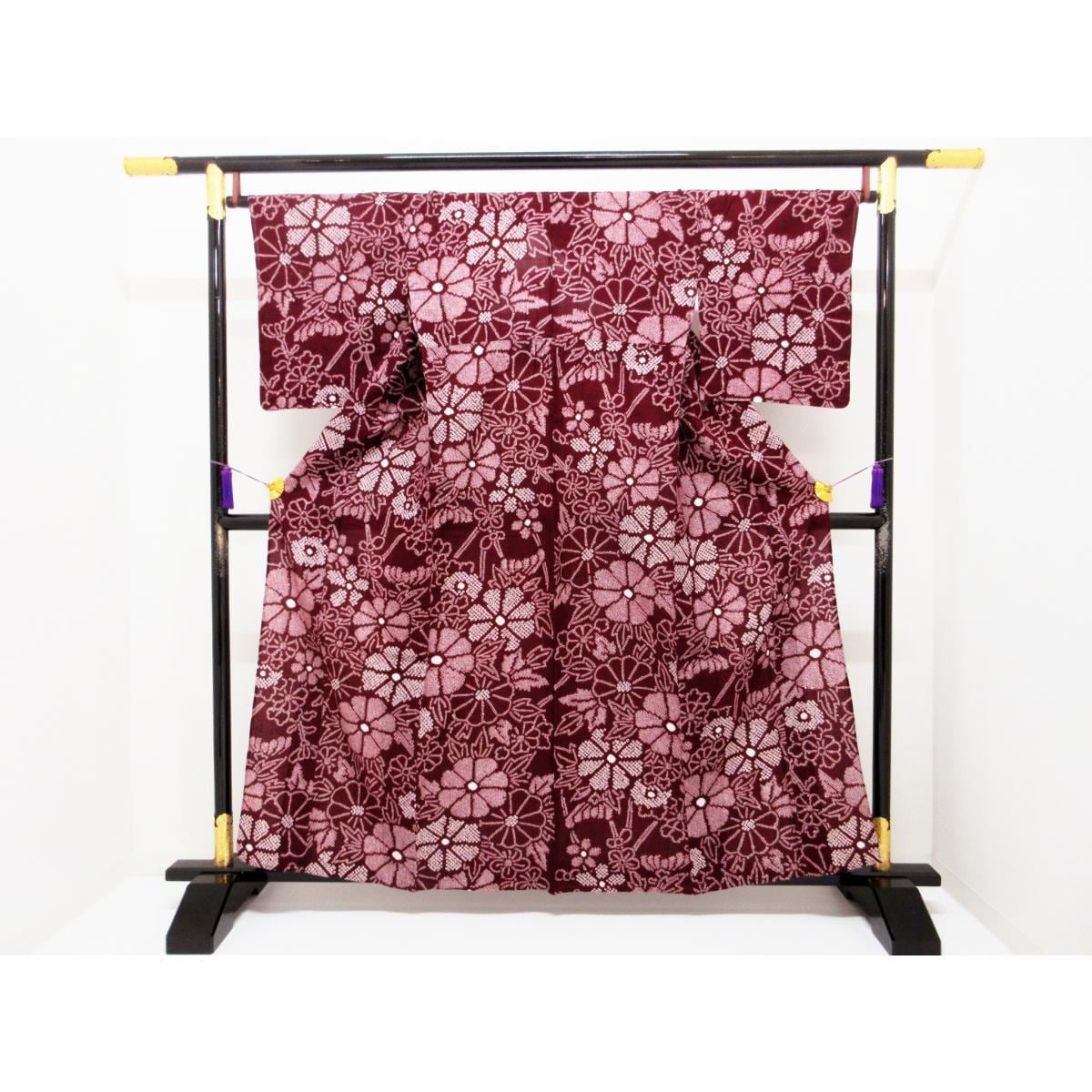 女ゆかた　絞り加工　広衿　身丈Ｓ寸