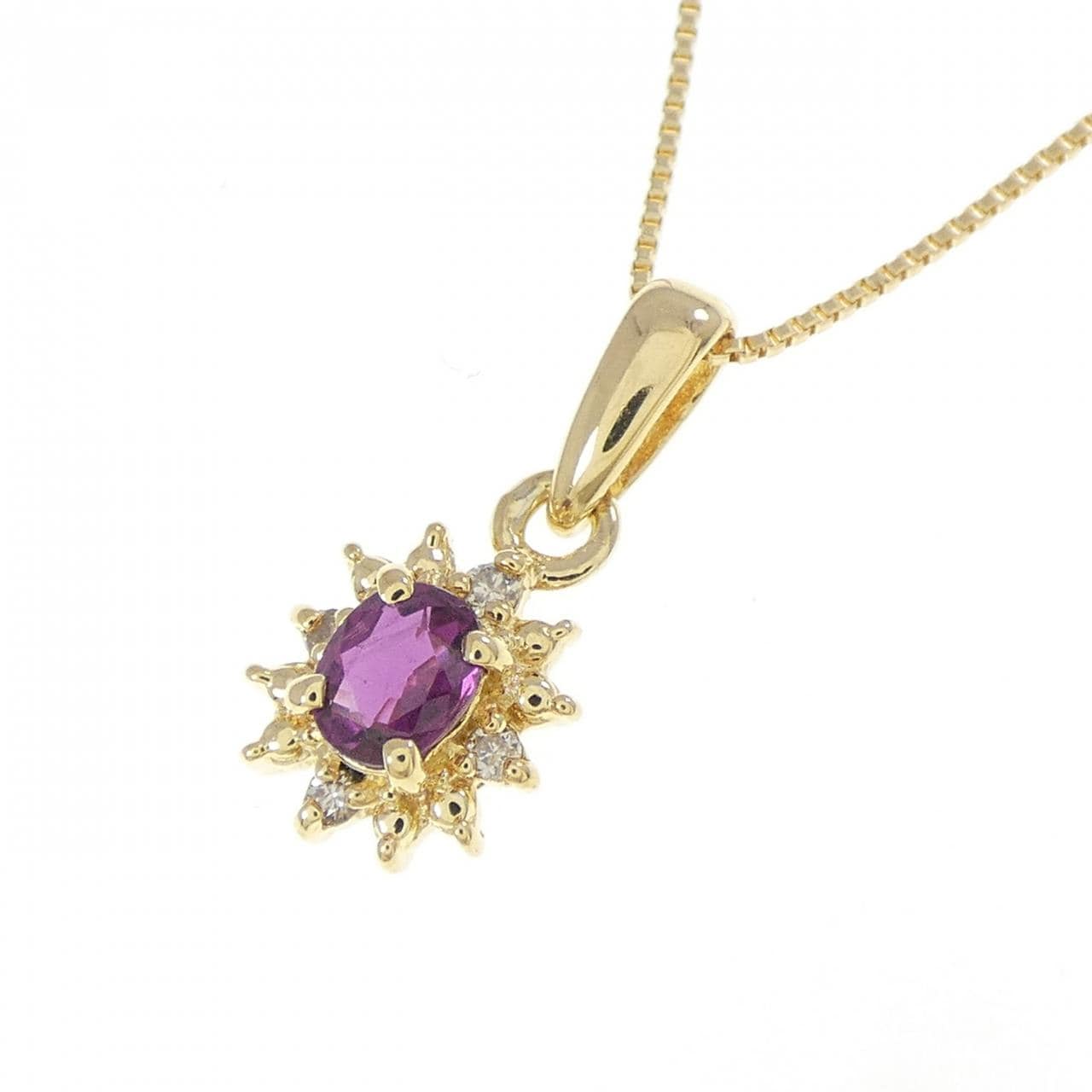 K18YG ルビー ネックレス