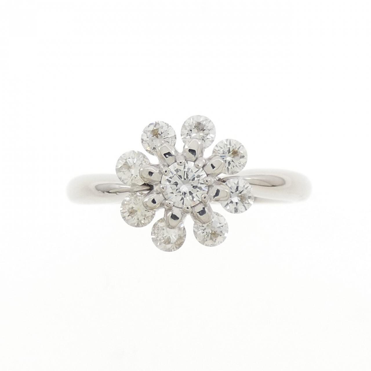 PT900花朵钻石戒指0.73克拉