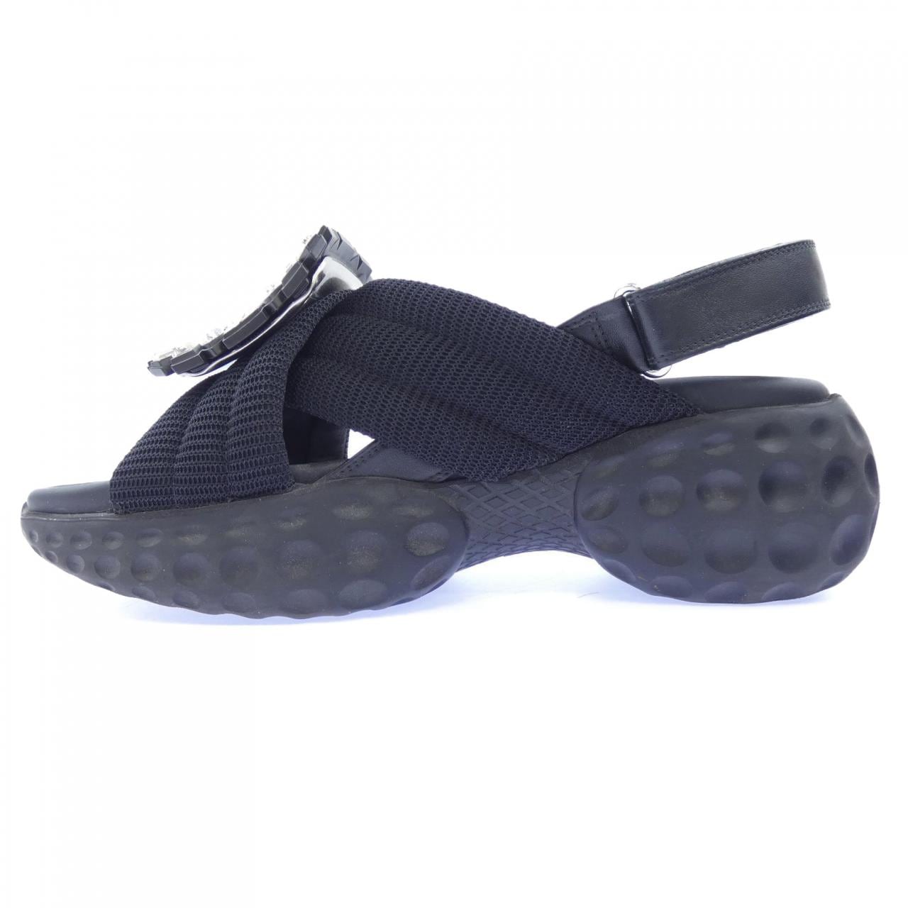 ロジェヴィヴィエ ROGER VIVIER ヴィヴ ラン ライト ストラス バックル サンダル