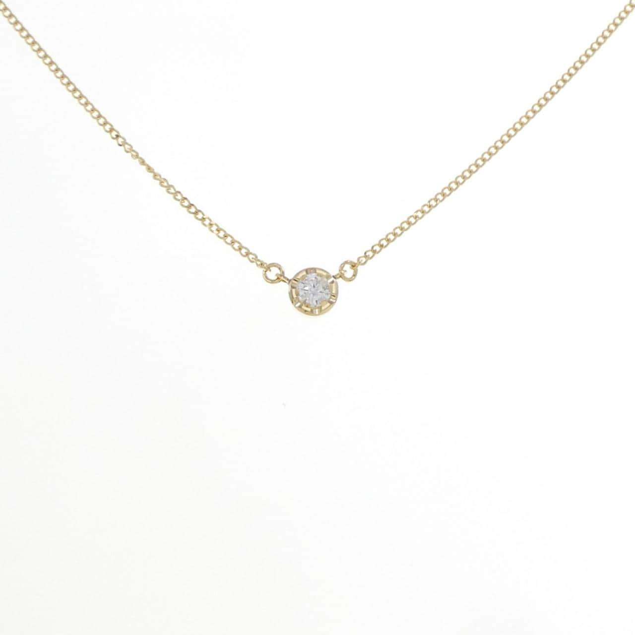 K18YG ソリティア ダイヤモンド ネックレス 0.10CT
