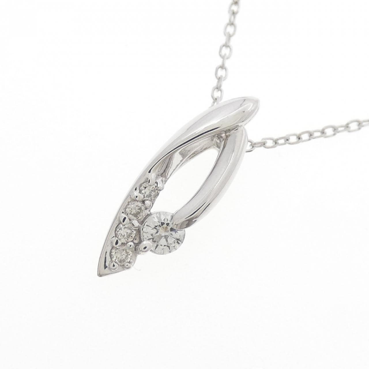 K18WG ダイヤモンド ネックレス 0.15CT