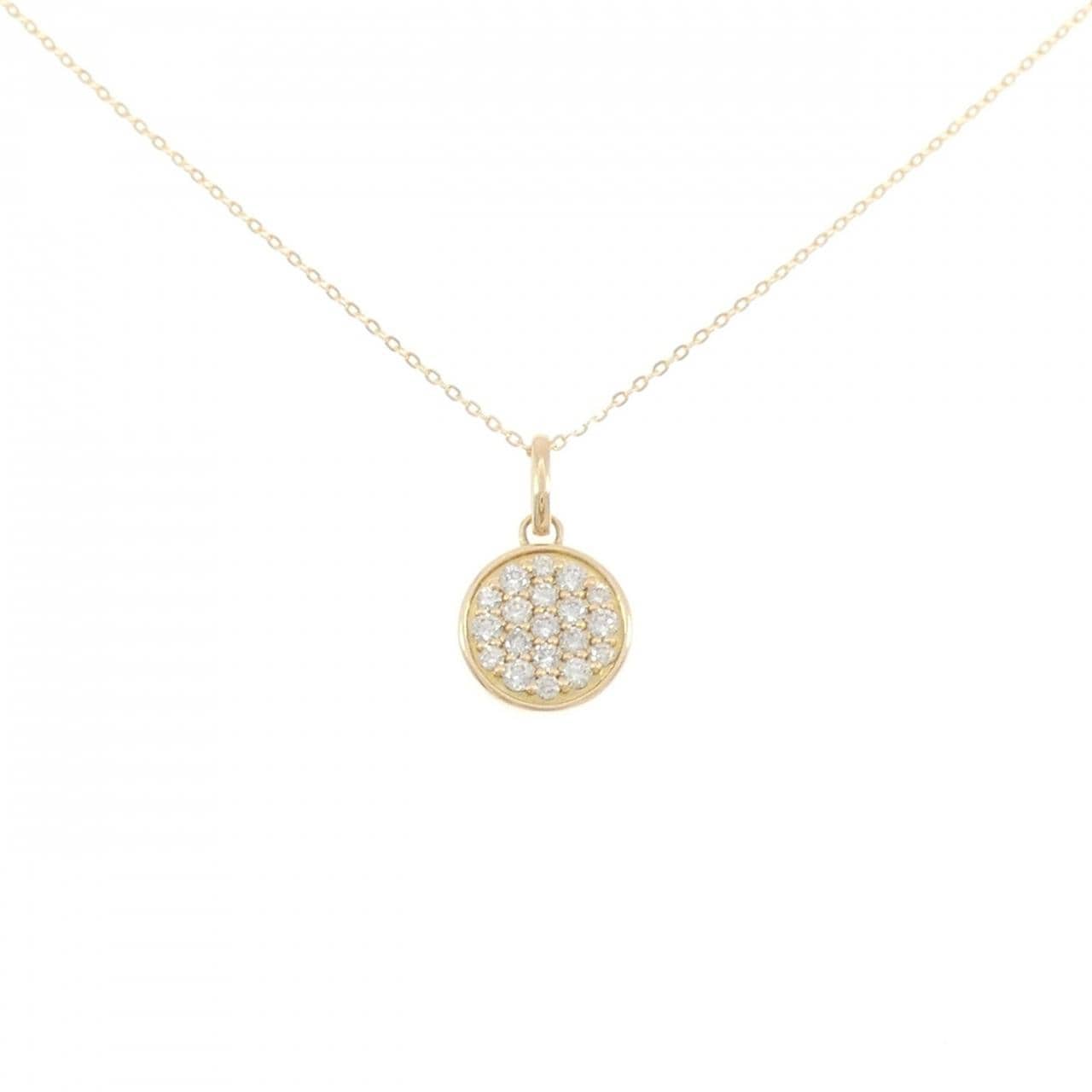 K18YG パヴェ ダイヤモンド ネックレス 0.31CT