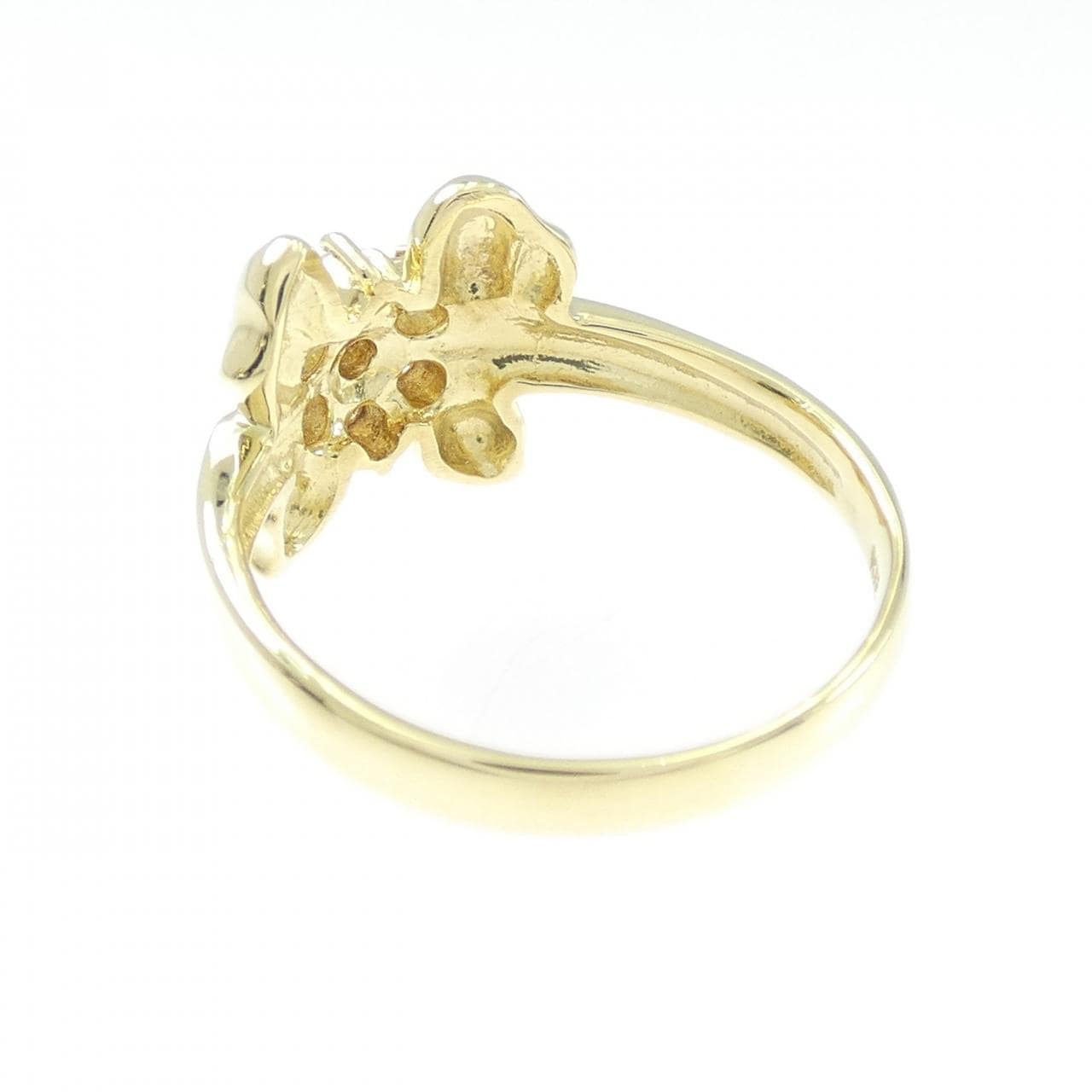 K18YG フラワー ダイヤモンド リング 0.25CT