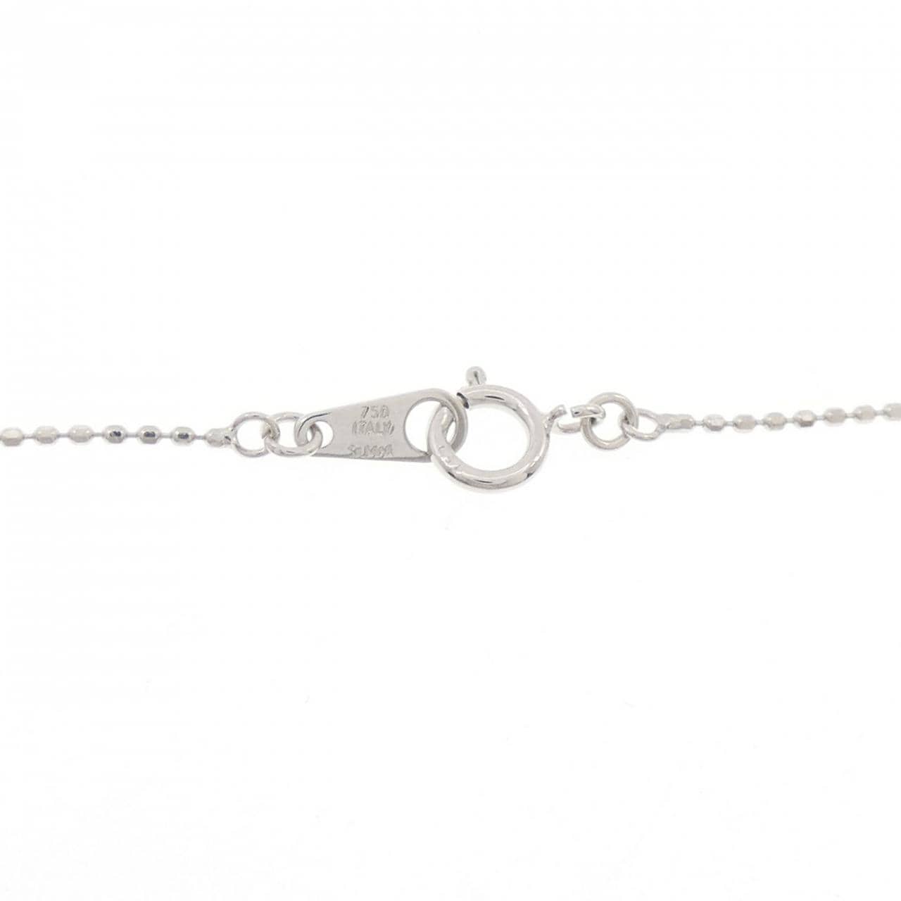 K18WG/750WG クロス ダイヤモンド ネックレス 0.15CT