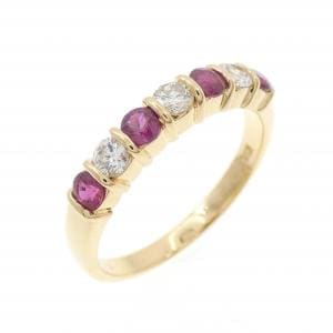K18YG ルビー リング 0.46CT