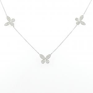 PT900/PT850 バタフライ ダイヤモンド ネックレス 0.357CT