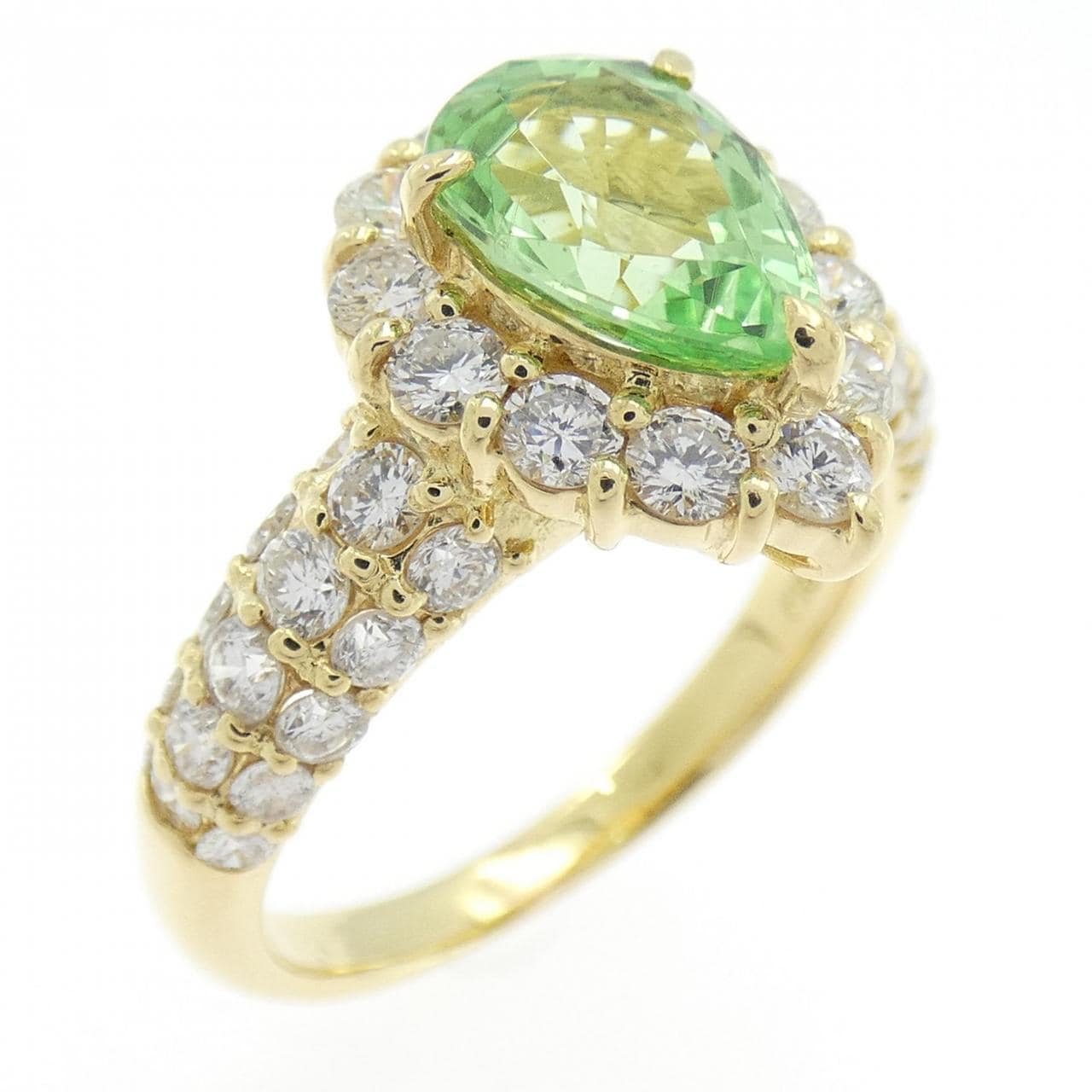 K18YG Green Garnet Ring 1.55CT