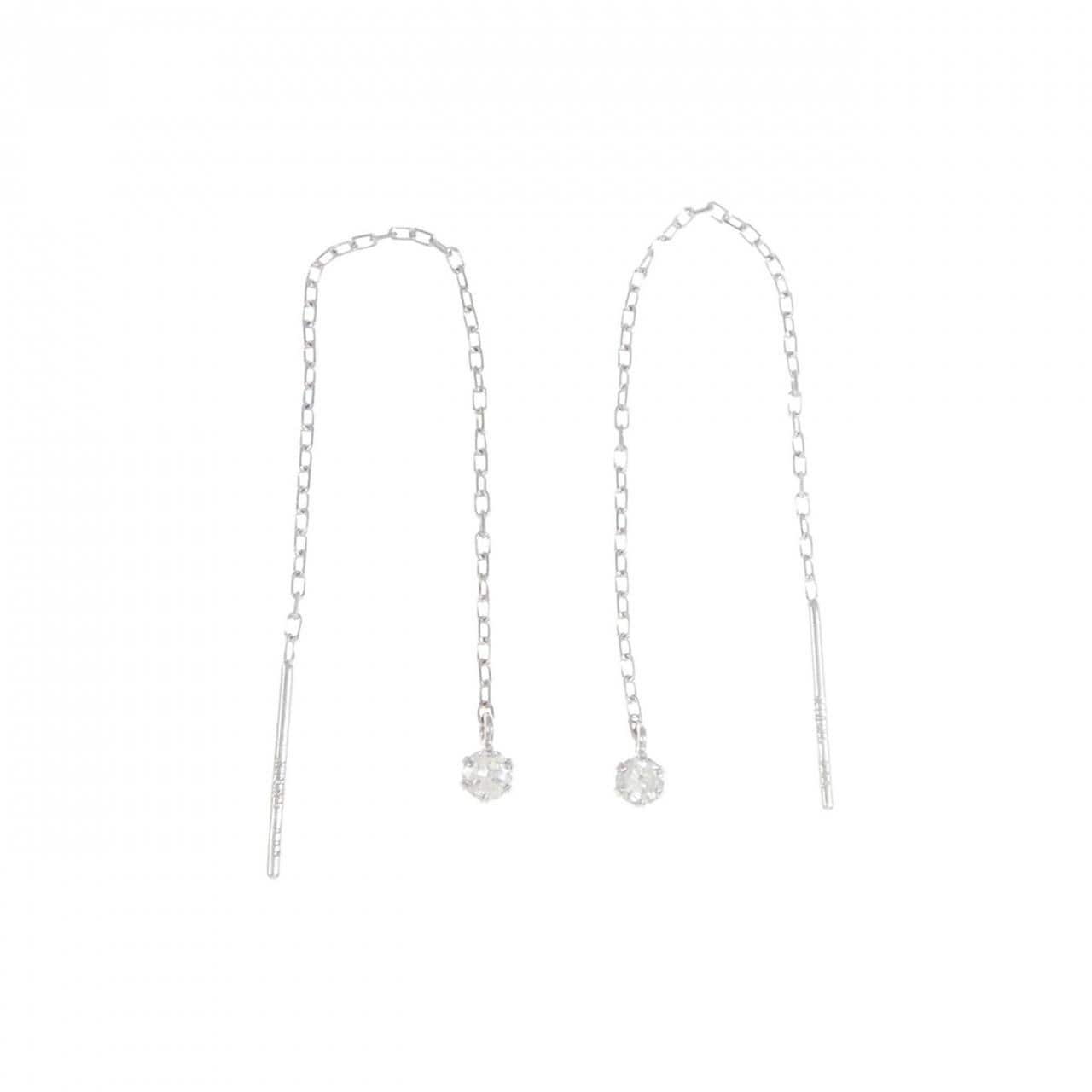 K18WG ダイヤモンド ピアス 0.10CT