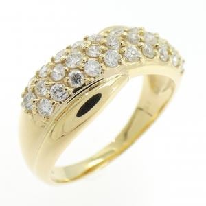 K18YG パヴェ ダイヤモンド リング 0.33CT