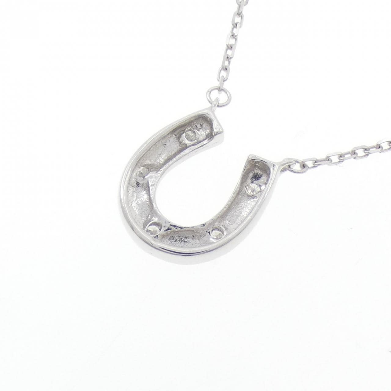 K14WG ホースシュー ダイヤモンド ネックレス