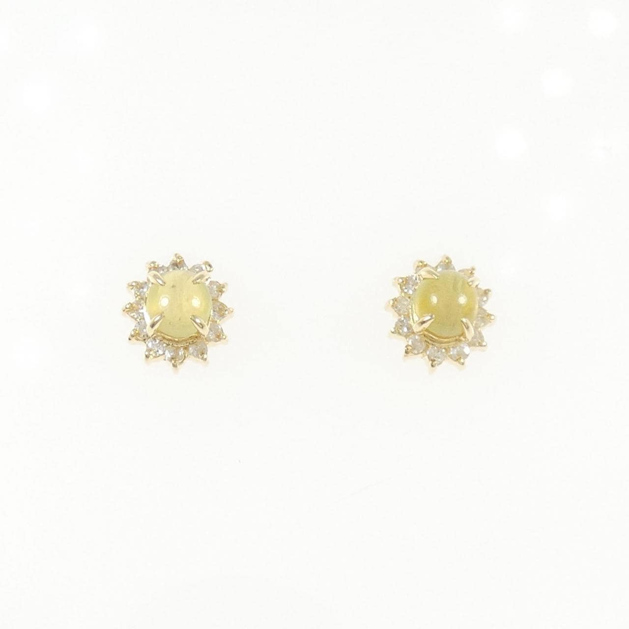 K18YG クリソベリルキャッツ ピアス 0.70CT