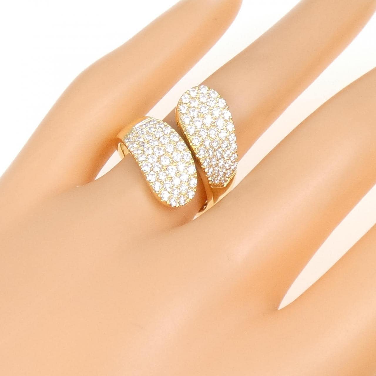 750YG パヴェ ダイヤモンド リング 1.12CT