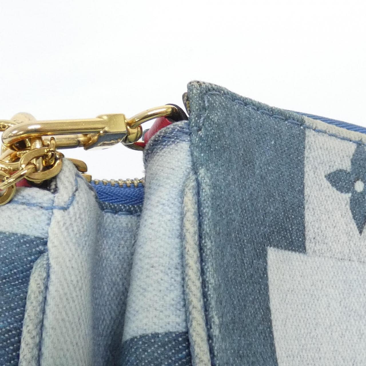 ルイヴィトン デニム モノグラム ミュルティ ポシェット アクセソワール M44990 ショルダーバッグ