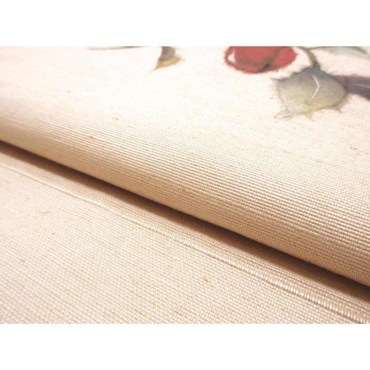 名古屋帯　紬織　和紙ちぎり絵