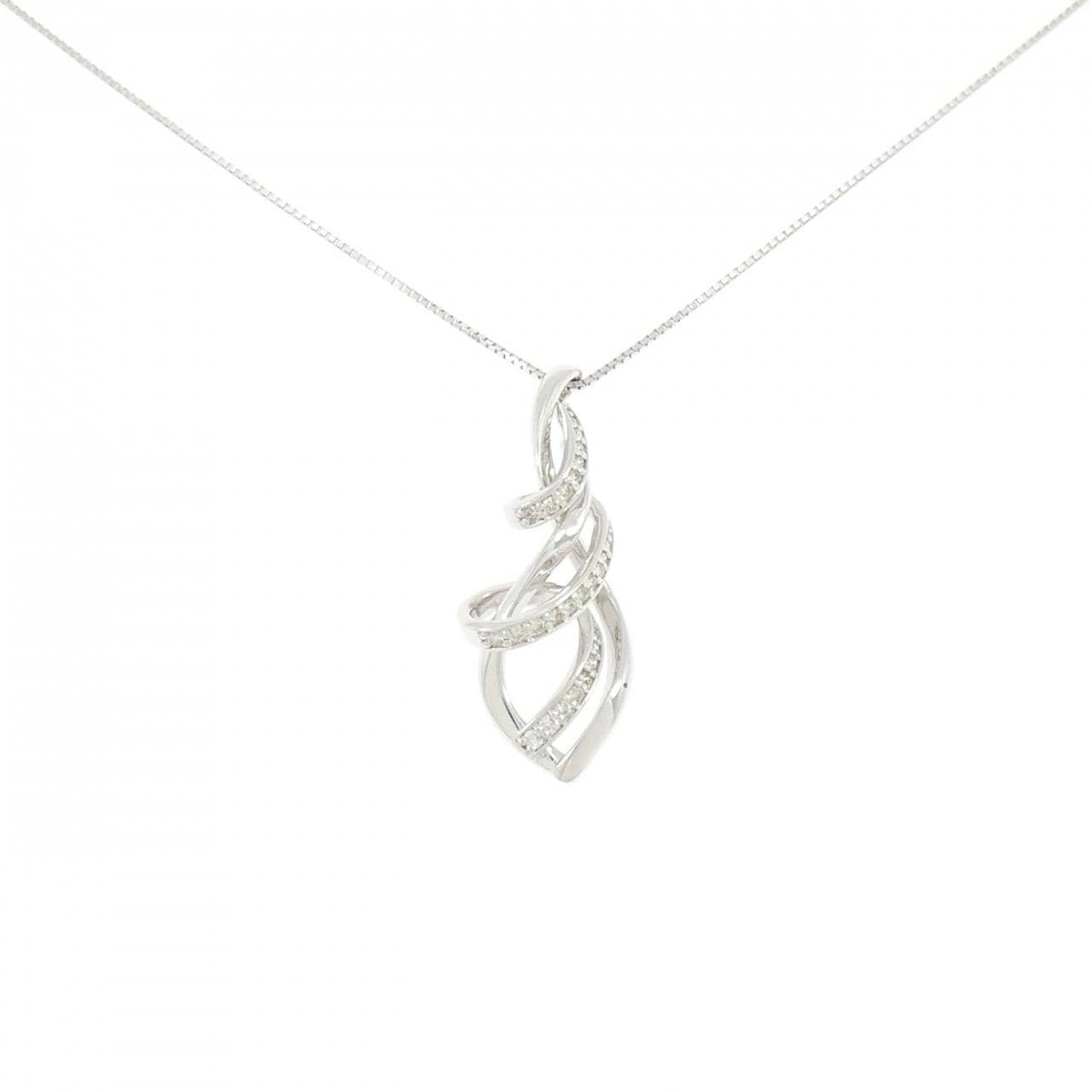 K18WG ダイヤモンド ネックレス 0.18CT
