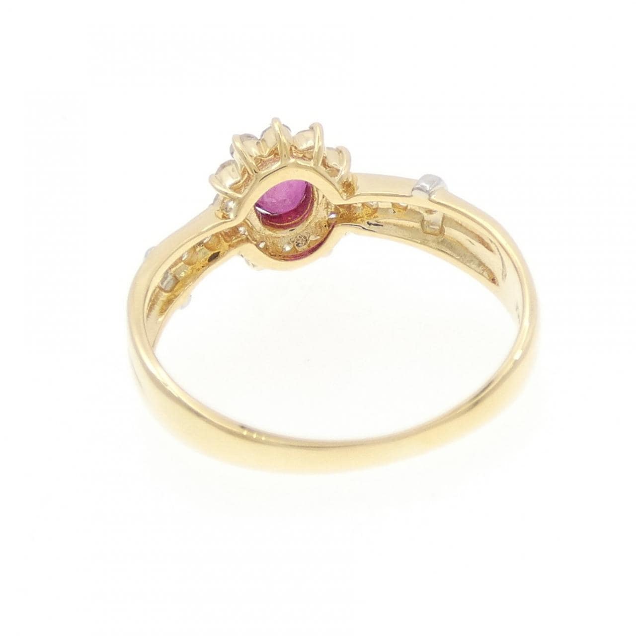 K18YG/PT900 ルビー リング 0.40CT
